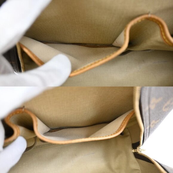 LOUIS VUITTON LV Logo Deauville Hand Bag Monogram Leather Brown M47270 83FB676 - Picture 9 of 16